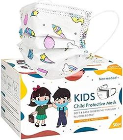 img 4 attached to 😷 50Pcs Cream Cartoons Disposable Masks