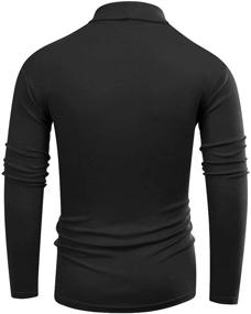 img 1 attached to 🔥 Stay Warm in Style with Beauhuty Men's Basic Turtleneck Long Sleeve T-Shirts - Cozy Fleece Knitted Casual Pullover Top