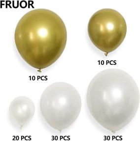 img 2 attached to 100 Piece Wedding, Baby Shower Party Decoration Balloons Set - Chrome Pearl White & Metallic Gold Latex Balloons for Arch & Garland Kit