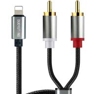 duoyuting 2 male rca stereo audio auxiliary cable adapter - compatible with iphone/ipod/ipad/lightning port - for speakers/amplifier/home theater/car - 3.4 feet logo