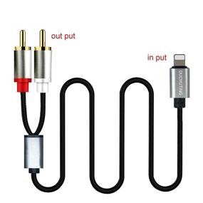 img 3 attached to DUOYUTING 2 Male RCA Stereo Audio Auxiliary Cable Adapter - Compatible with iPhone/iPod/iPad/Lightning Port - for Speakers/Amplifier/Home Theater/Car - 3.4 feet