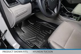 img 3 attached to Улучшите свой Hyundai Tucson: SMARTLINER Комплект ковриков для пола всех погод на заказ для 2-го ряда черного цвета для 2016-2019.