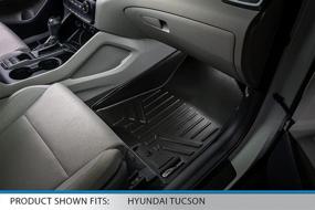 img 2 attached to Улучшите свой Hyundai Tucson: SMARTLINER Комплект ковриков для пола всех погод на заказ для 2-го ряда черного цвета для 2016-2019.