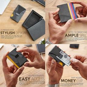 img 3 attached to Men's Carbon Fiber Minimalist Wallet - Enhancing Wallets, Card Cases & Money Organizers for Men's Accessories