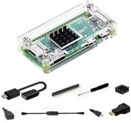 📦 clear pi zero case kit with heatsink, hdmi adapter, for raspberry pi zero w/pi zero 1.3/pi zero wh, including pi zero heatsink logo