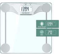 digital body weight bathroom scale with bmi calculation, accurate weight measurements, large backlight display and step-on technology up to 400 pounds logo