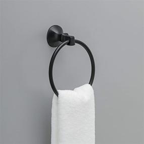 img 2 attached to 🛁 Matte Black Delta Faucet Ashlyn 76446-BL Towel Ring: Enhance Your Bathroom Décor