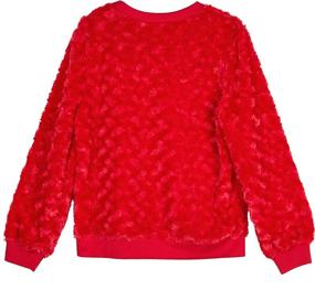 img 1 attached to 👚 Girls' Long Sleeve Rib Cuff Fleece Sweatshirt by Amy Byer