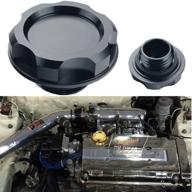 🔒 dewhel billet engine oil fuel filler tank cap cover for honda acura civic tl - black color: efficient and stylish protection logo