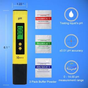 img 3 attached to ROOYLE Backlight Digital PH Meter and TDS Meter Combo with High Precision. pH Tester with ±0.01 pH Accuracy and 3-in-1 TDS EC Temperature Meter for Water with ±2% Accuracy.