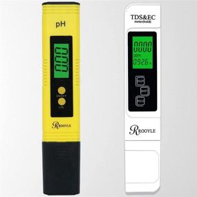 img 4 attached to ROOYLE Backlight Digital PH Meter and TDS Meter Combo with High Precision. pH Tester with ±0.01 pH Accuracy and 3-in-1 TDS EC Temperature Meter for Water with ±2% Accuracy.