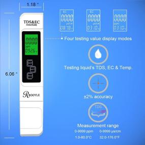 img 1 attached to ROOYLE Backlight Digital PH Meter and TDS Meter Combo with High Precision. pH Tester with ±0.01 pH Accuracy and 3-in-1 TDS EC Temperature Meter for Water with ±2% Accuracy.