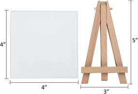 img 1 attached to 🎨 MEEDEN Mini Stretched Canvas Set with Beech Wood Easel - 24 Pack 4x4 Inch Canvas, Perfect for Painting, Crafts, Drawing, and Gifts