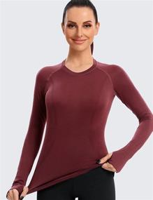 img 1 attached to Gnowann Women's Slim Fit Long Sleeve Workout Shirts: Seamless, Breathable, and Thumbhole Enhanced Athletic T-Shirt for Running