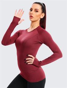 img 3 attached to Gnowann Women's Slim Fit Long Sleeve Workout Shirts: Seamless, Breathable, and Thumbhole Enhanced Athletic T-Shirt for Running