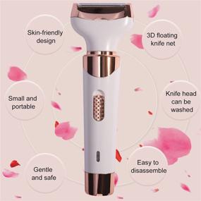 img 3 attached to 💆 Women's Rechargeable 4-in-1 Eyebrow Trimmer and Facial Hair Removal Tool - Painless Eyebrow Razor and Face Hair Remover for Eyebrows, Lips, Body, and Face