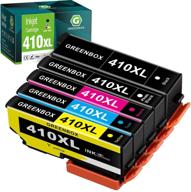 🖨️ greenbox remanufactured ink cartridge replacement for epson expression xp-640 xp-830 xp-7100 xp-530 xp-630 xp-635 printer: 410xl t410xl combo-pack (black, photo black, cyan, magenta, yellow)- enhanced print quality and cost-effective solution logo