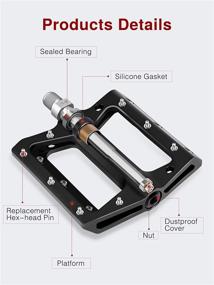 img 2 attached to 🚲 Nylon Fiber Non-Slip Mountain Bike Pedals - Puroma 9/16 Inch Bicycle Platform Flat Pedals for Road, MTB, BMX Bikes