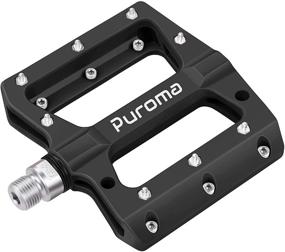 img 4 attached to 🚲 Nylon Fiber Non-Slip Mountain Bike Pedals - Puroma 9/16 Inch Bicycle Platform Flat Pedals for Road, MTB, BMX Bikes