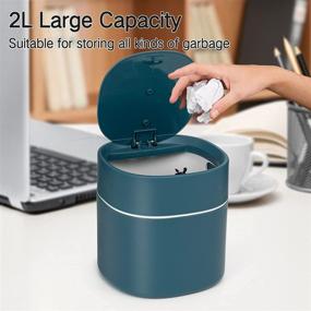 img 2 attached to 🗑️ Compact 2L Mini Desktop Trash Can with Lid - Multifunctional Tabletop Wastebasket for Office, Kitchen, Table, Desk, Bedroom, Living Room, Bathroom, Dressing Table (C-Style)