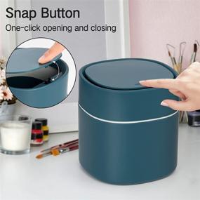 img 3 attached to 🗑️ Compact 2L Mini Desktop Trash Can with Lid - Multifunctional Tabletop Wastebasket for Office, Kitchen, Table, Desk, Bedroom, Living Room, Bathroom, Dressing Table (C-Style)