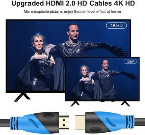 img 2 attached to 🔌 Rommisie 5 FT 4K HDMI-кабель - суперскоростной 18 Gбит/сек, золотые разъемы, аудиовозврат по Ethernet - идеально подходит для Xbox, Playstation, ПК, телевизора и многого другого!