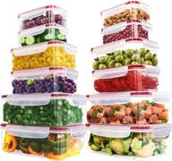 utopia kitchen 24-piece plastic food containers set with airtight lids - reusable, leak-proof, and microwave safe storage solution for leftovers, lunch boxes, and freezer logo