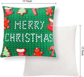 img 2 attached to Set of 4 18×18 Inch Christmas Pillow Covers - Farmhouse Short Plush Winter Decorations Holiday Rustic Sofa Square Cushion Pillow Case - Home Indoor Christmas Decorations