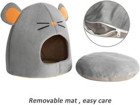 img 1 attached to 🐱 Hollypet Cozy Pet Bed: Warm Cave Nest Sleeping Bed for Cats and Small Dogs, 16 x 16 inches