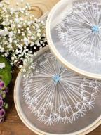 🌼 beginner's delight: 3-piece transparent dandelion diy embroidery kit | cross stitch, needlework & handmade art home decor - includes 13cm, 17cm, 20cm logo