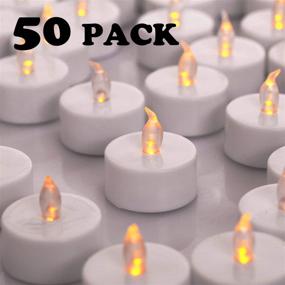 img 3 attached to 🕯️ YIWER LED Tea Light Candles - Pack of 50 Realistic Flickering Bulb Battery Operated Tea Lights with 150 Hours Long-Lasting Glow - Ideal for Seasonal Festivals and Celebrations - Warm Yellow Electric Candle