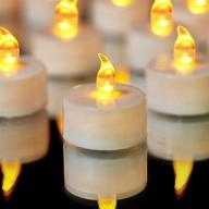 🕯️ yiwer led tea light candles - pack of 50 realistic flickering bulb battery operated tea lights with 150 hours long-lasting glow - ideal for seasonal festivals and celebrations - warm yellow electric candle logo