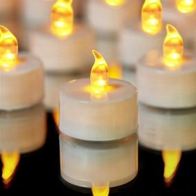 img 4 attached to 🕯️ YIWER LED Tea Light Candles - Pack of 50 Realistic Flickering Bulb Battery Operated Tea Lights with 150 Hours Long-Lasting Glow - Ideal for Seasonal Festivals and Celebrations - Warm Yellow Electric Candle