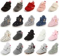 👶 lafegen baby booties for boys girls with cozy lining, anti-slip grippers, newborn infant slipper socks, toddler first walker crib shoes, 0-18 months logo