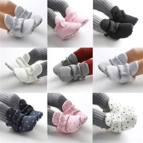 img 3 attached to 👶 LAFEGEN Baby Booties for Boys Girls with Cozy Lining, Anti-Slip Grippers, Newborn Infant Slipper Socks, Toddler First Walker Crib Shoes, 0-18 Months