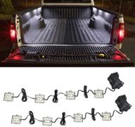 🚚 universal white truck bed cargo led lighting kit by ledglow - 8pc waterproof pod lights mount beneath bed rails - includes on/off toggle power switch logo