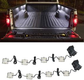 img 4 attached to 🚚 Universal White Truck Bed Cargo LED Lighting Kit by LEDGlow - 8pc Waterproof Pod Lights Mount beneath Bed Rails - Includes On/Off Toggle Power Switch