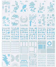 img 4 attached to 📔 Enhance Productivity with 30 PCS Ultimate Bullet Journal Stencils Supplies Set (5.1x7.9 inch) - Perfect for Journaling, Scrapbooking, and Planning - Monthly, Seasonal and Holiday Themes Included!