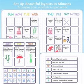 img 1 attached to 📔 Enhance Productivity with 30 PCS Ultimate Bullet Journal Stencils Supplies Set (5.1x7.9 inch) - Perfect for Journaling, Scrapbooking, and Planning - Monthly, Seasonal and Holiday Themes Included!