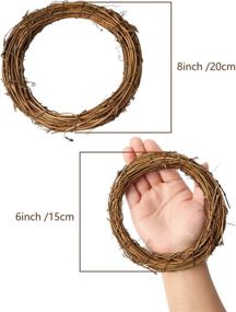 img 3 attached to 🎄 8-Pack of Natural Grapevine Wreath Rings - 2 Sizes (6inch & 8inch), Rattan Vine Branch Hoops for DIY Christmas, Easter, and Holiday Party Decorations