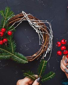 img 1 attached to 🎄 8-Pack of Natural Grapevine Wreath Rings - 2 Sizes (6inch & 8inch), Rattan Vine Branch Hoops for DIY Christmas, Easter, and Holiday Party Decorations