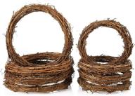 🎄 8-pack of natural grapevine wreath rings - 2 sizes (6inch & 8inch), rattan vine branch hoops for diy christmas, easter, and holiday party decorations логотип