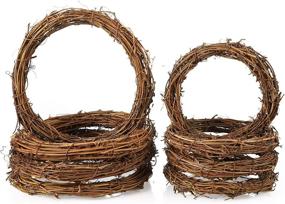 img 4 attached to 🎄 8-Pack of Natural Grapevine Wreath Rings - 2 Sizes (6inch & 8inch), Rattan Vine Branch Hoops for DIY Christmas, Easter, and Holiday Party Decorations