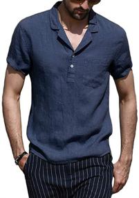 img 4 attached to Men's Clothing: PASLTER Summer Henley Shirts T Shirt and Shirts