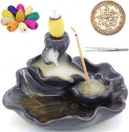 🏞️ ceramic waterfall backflow incense burner for aromatherapy: tumenque incense holder, stylish home decor ornament logo