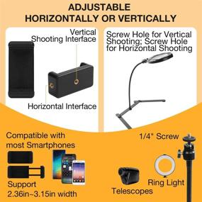 img 3 attached to FDKOBE Tripod with Cellphone Holder - Overhead Phone Mount, 📹 Online Teaching Stand for Live Streaming, Video Recording, and Cooking Tutorials