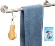 🛀 vanloory bath towel rack: stylish and durable stainless steel bar with s hooks - wall mounted holder for bathroom towels (brushed nickel, 16 inches) logo
