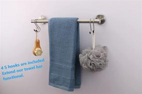 img 3 attached to 🛀 Vanloory Bath Towel Rack: Stylish and Durable Stainless Steel Bar with S Hooks - Wall Mounted Holder for Bathroom Towels (Brushed Nickel, 16 Inches)