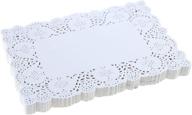 🎉 decora 200-pack rectangle white paper doilies: perfect tableware decoration for birthdays, weddings & parties logo