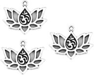 🌸 jgfinds lotus flower charm om yoga chakra pendant - 45-piece silver tone diy jewelry making kit: create stunning expressions of serenity logo